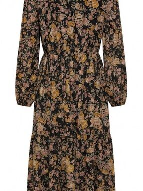 Wild Fable Floral Long-Sleeve Tiered Midi Dress